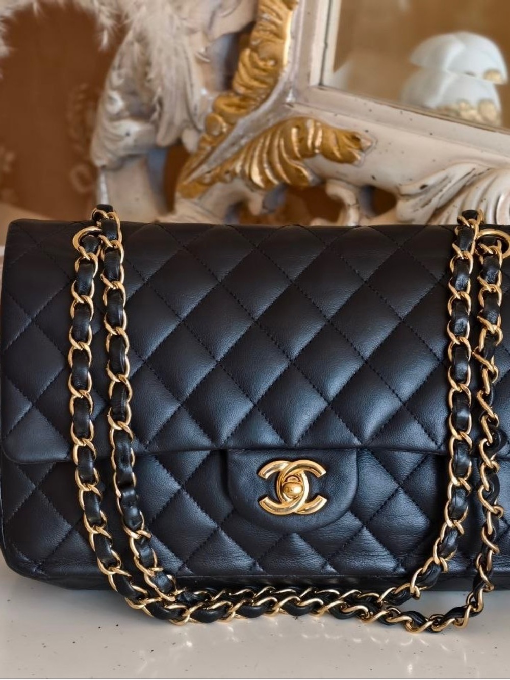 CHANEL Black Quilted Shoulder Bag with Gold Hardware - Picture 16 of 16